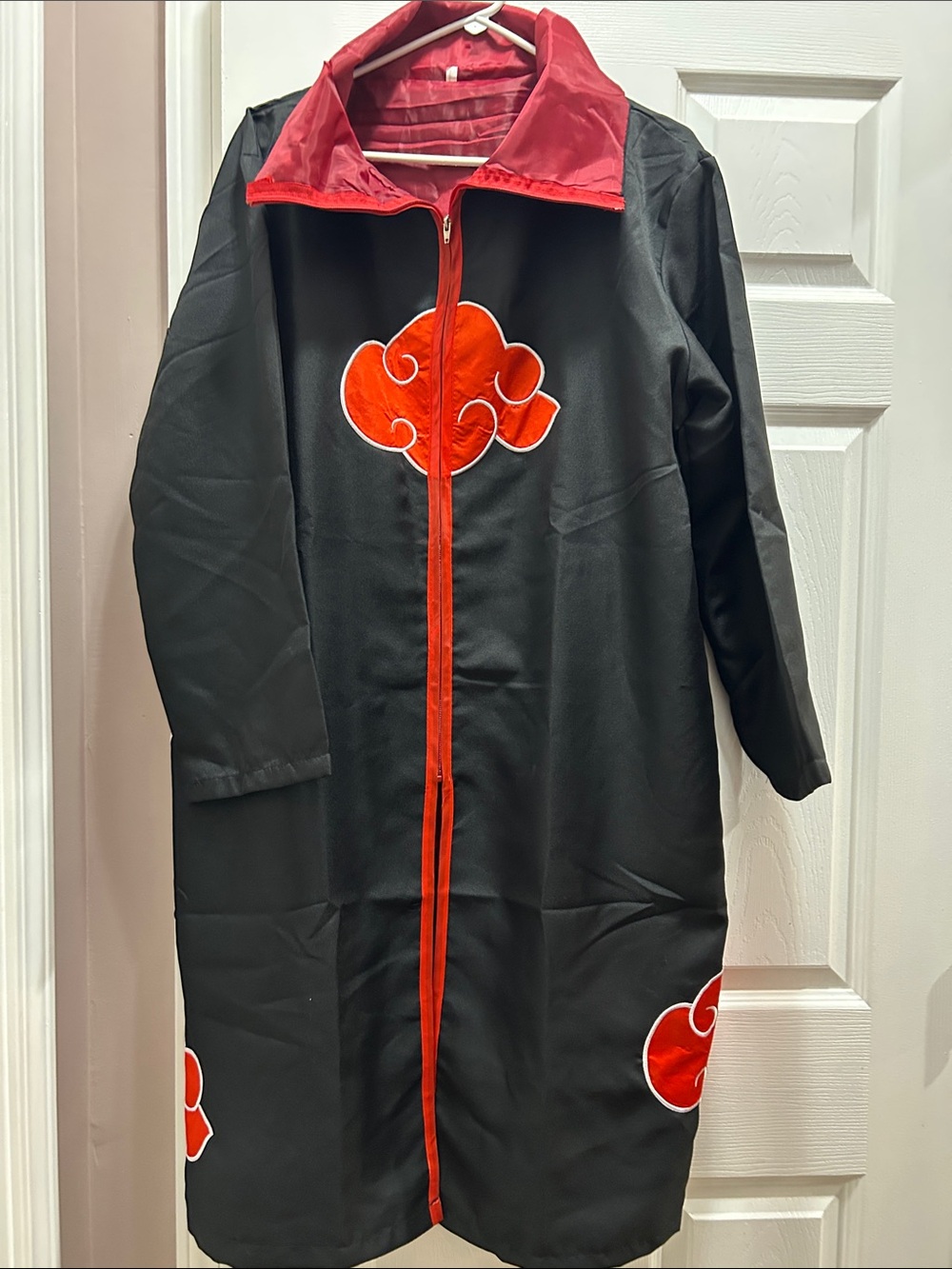 Kids Black and Red Akatsuki-Style Hooded Cape